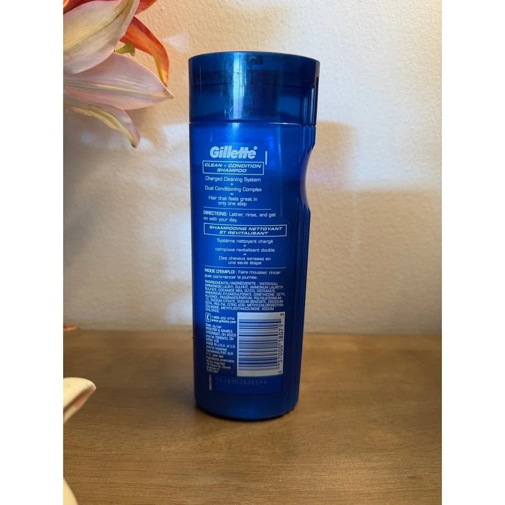 Gillette Clean + Condition - SHAMPOO 12.2oz Nettoyant NEW OLD STOCK DISCONTINUED